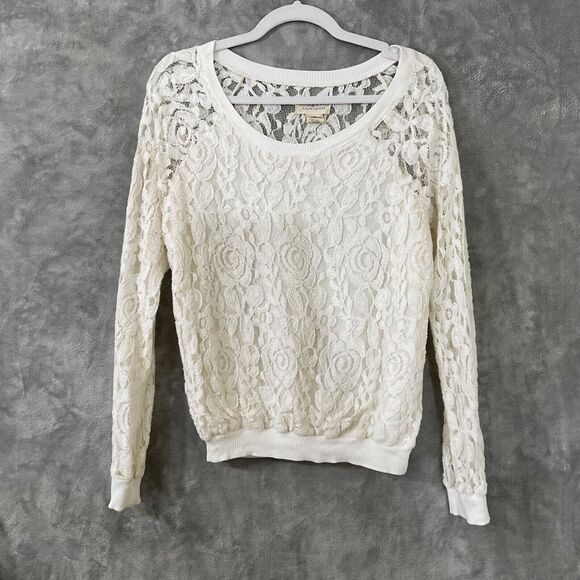 Ralph Lauren Denim & Supply Antique Cream Lace Peasant Top Size small - Picture 1 of 10